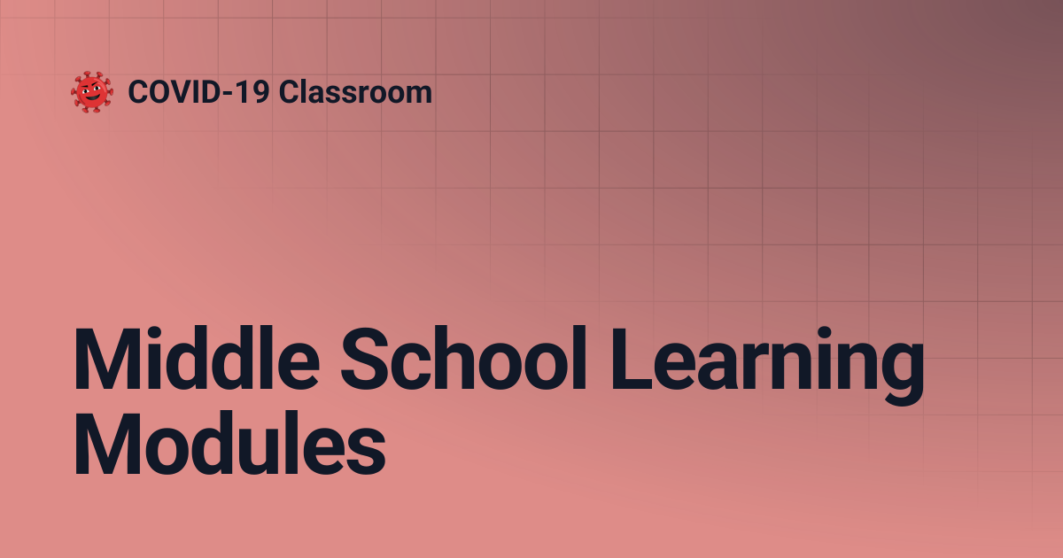 Middle School Learning Modules | COVID-19 Classroom